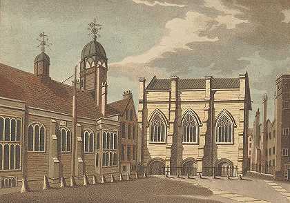 林肯霍尔教堂s`Lincolns Inn Hall and Chapel (1800) by Samuel Ireland