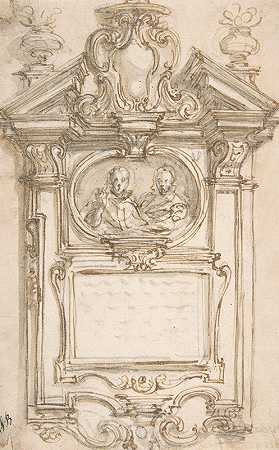 墓志铭的设计`Design for an Epitaph (1652–1725) by Giovanni Battista Foggini