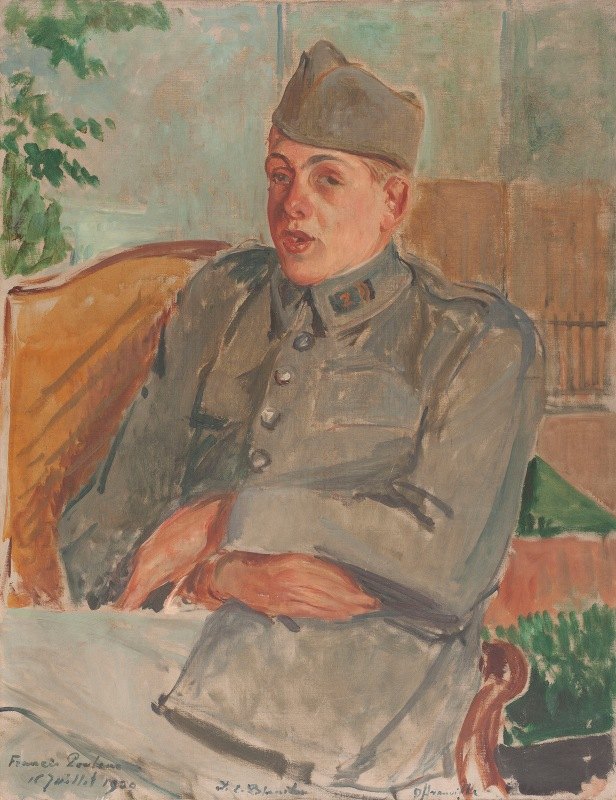 弗朗西斯·普伦克肖像`Portrait de Francis Poulenc (1920) by Jacques-Émile Blanche