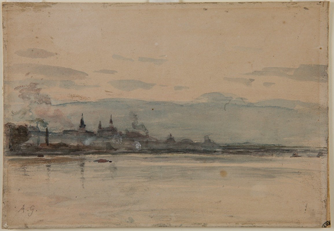 华沙附近的维斯图拉`The Vistula near Warsaw (1880~1883) by Aleksander Gierymski