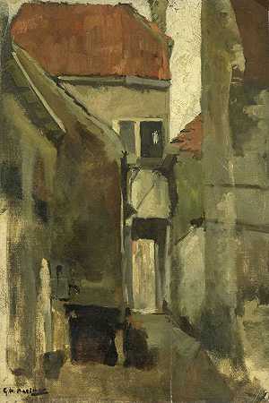 海牙附近Rijswijk的社区街`Neighborhood Street in Rijswijk near The Hague (c. 1880 ~ c. 1923) by George Hendrik Breitner