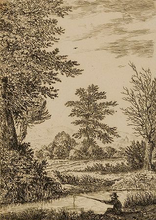 溪水景观`Landscape with Brook by Wilhelm von Bemmel