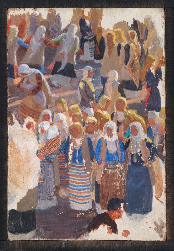 一群跳舞的女人。梅加拉`Grupper af dansende kvinder. Megara (1895 ~ 1896) by Niels Skovgaard