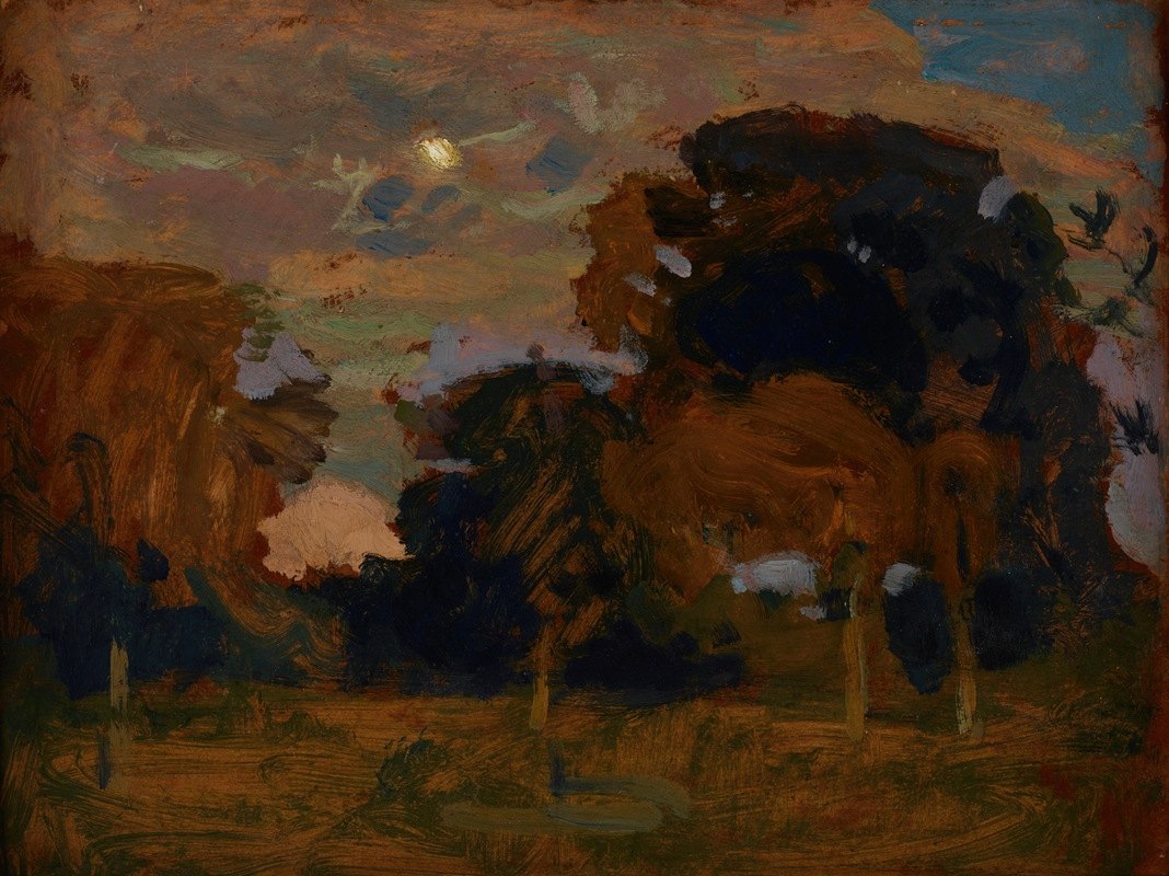 云中的月亮`Moon in the Clouds (1906) by Jan Stanislawski