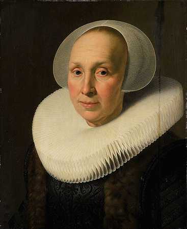 玛格丽特·本宁格肖像（1565-1641）`Portrait of Margriet Benningh (1565~1641) (c. 1629 ~ c. 1640) by Nicolaes Eliasz. Pickenoy