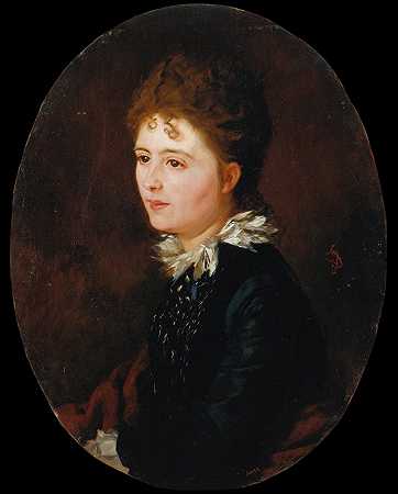 女人的肖像`Portrait of a Woman (1873) by Simó Gómez