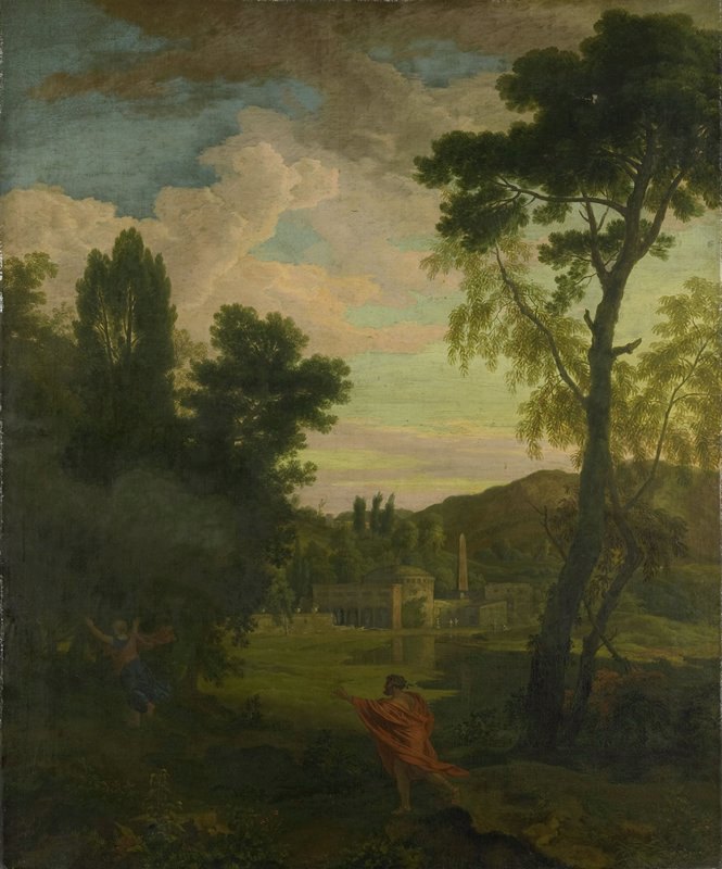 木星和木卫一的拱廊景观`Arcadian Landscape with Jupiter and Io (1680 ~ 1726) by Johannes Glauber