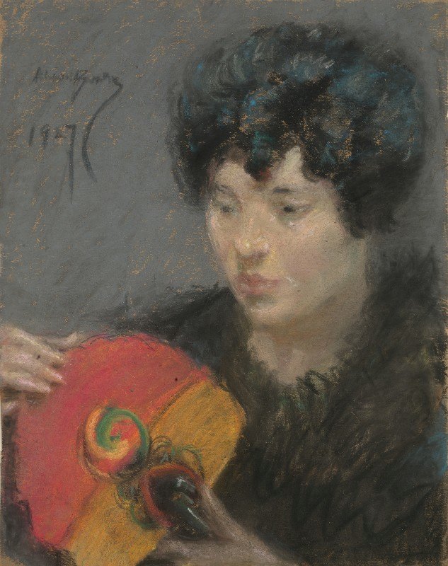 和范一起学习`Study with Fan (1927) by Alice Pike Barney