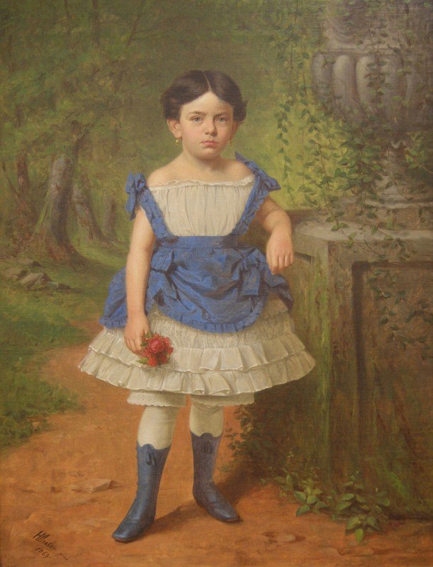 伊丽莎白·莫林肖像`Elizabeth Moerlein Portrait (1869) by Henry Mosler