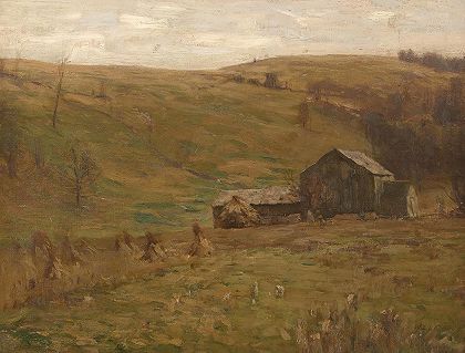 丘陵牧场`Hilly Pastures (1901) by William Langson Lathrop