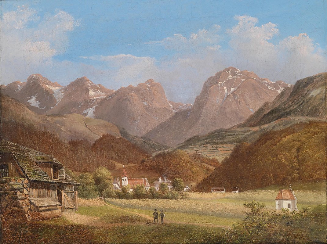 克莱恩附近的场景`Scene near Krain by Franz Steinfeld