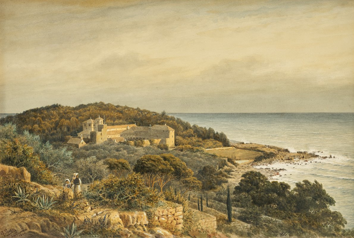 达尔马提亚的拉克罗马`Lacroma in Dalmatien (1880) by Anton Perko