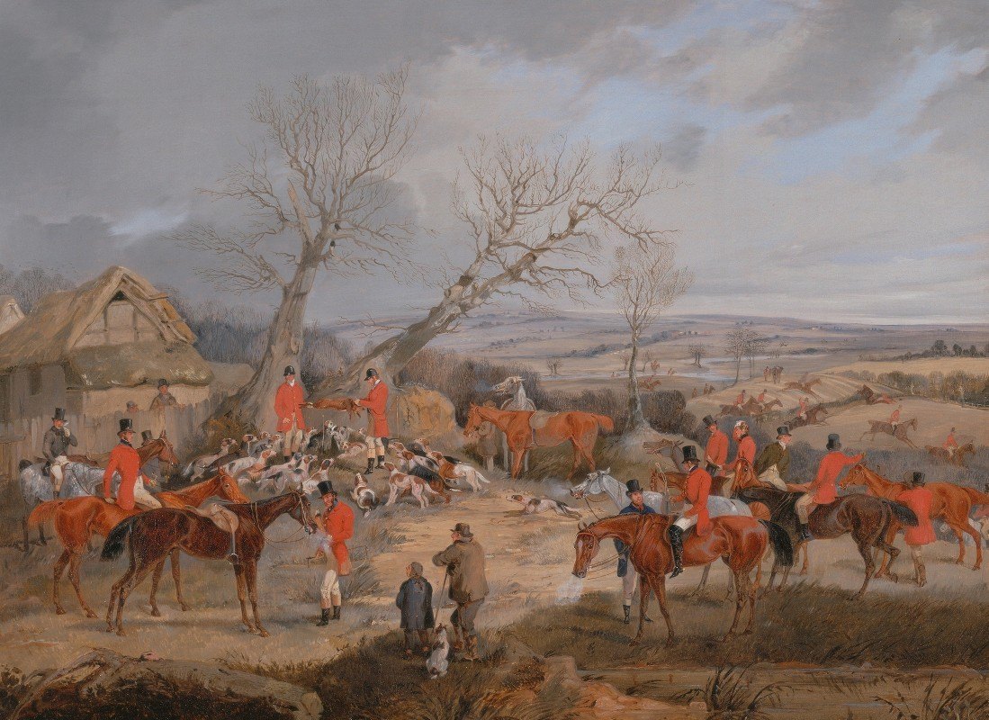狩猎场景：杀戮`Hunting Scene: The Kill (ca. 1840) by Henry Thomas Alken