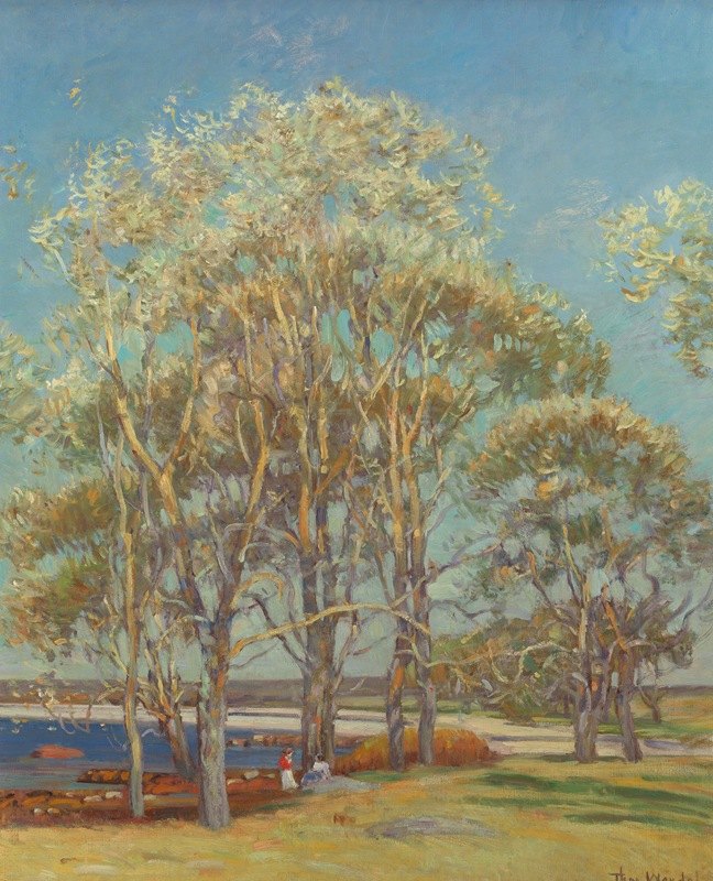 伊普斯威奇沼泽`Ipswich, Marshes (circa 1900) by Theodore Wendel