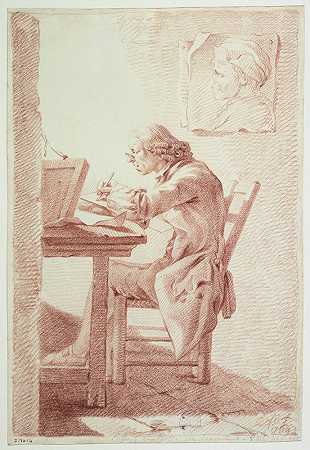 假定的肖像艺术家`Portrait présumé de lartiste (1769) by Benigno Bossi