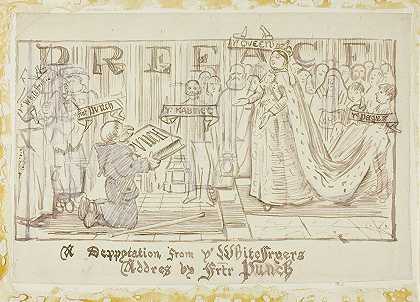 白人修士的代表团`A Deputation from the Whitefriars (1870~91) by Charles Samuel Keene