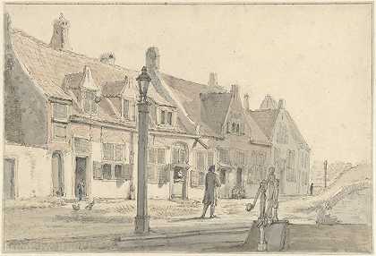 在代尔夫特的Koeport`Bij de Koepoort te Delft (1819) by Johannes Jelgerhuis