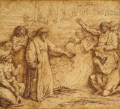 圣保罗奇迹`Miracle of Saint Paul (Around 1800~1810) by Felice Giani