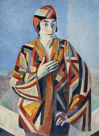 曼德尔夫人肖像`Portrait De Madame Mandel (1923) by Robert Delaunay
