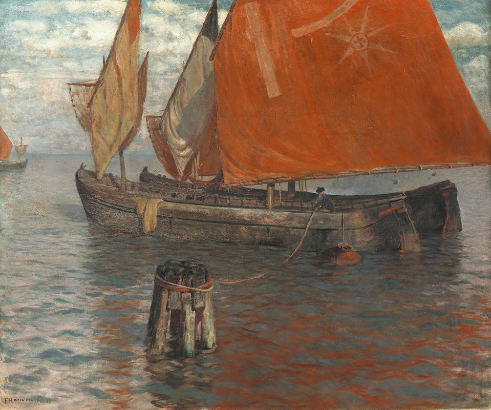 渔船`Fischerboote (1899) by Franz Xaver Hoch