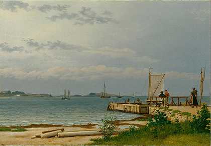 从Kallehave码头看科斯特`View towards Koster from the jetty at Kallehave (1831) by Christoffer Wilhelm Eckersberg