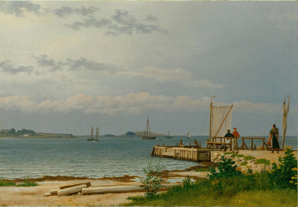 从Kallehave码头看科斯特`View towards Koster from the jetty at Kallehave (1831) by Christoffer Wilhelm Eckersberg