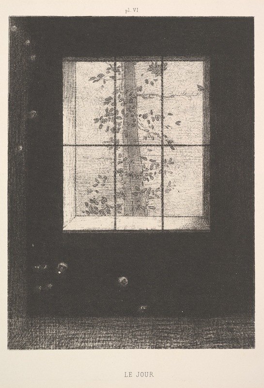Day（Le Jour），选自系列，Dreams（Songes），plate VI`Day (Le Jour), from the series, Dreams (Songes), plate VI (1891) by Odilon Redon