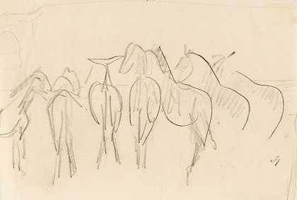 马`Pferde (1920) by Paul Gangolf