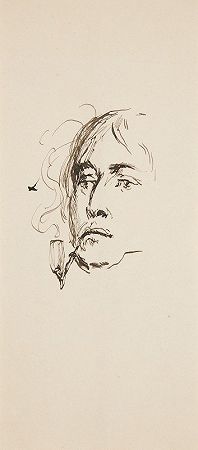 一个抽烟斗的男人的头`Head of a Man Smoking a Pipe (1991) by Jean-Baptiste Édouard Detaille