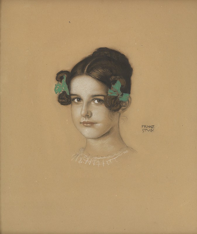 女儿玛丽卡住了`Daughter Mary Stuck (1905) by Franz von Stuck