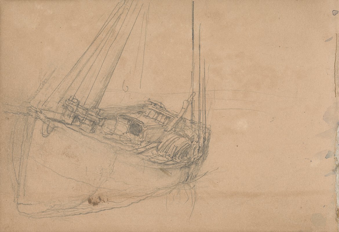 渔船研究`Study of a Fishing Boat (1863) by Clarkson Stanfield