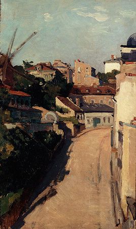 莱皮克街和蒙马特马奎斯`La rue Lepic et le maquis de Montmartre (1900) by Auguste Louis Lepère