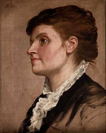女性肖像`Portrait de femme (1880) by Alphonse Legros