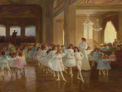 孩子们迪耶普赌场的舞蹈独奏会`The Childrens Dance Recital At The Casino De Dieppe by Victor Gabriel Gilbert