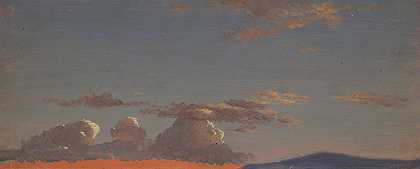 缅因州天空研究`Maine sky study (ca. 1868–69) by Frederic Edwin Church
