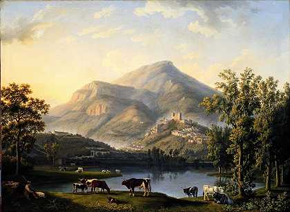 维杜塔工研院（从工研院看风景）`
Veduta d’Itri (Landscape with a View of Itri) (1788)  by Jakob Philipp Hackert