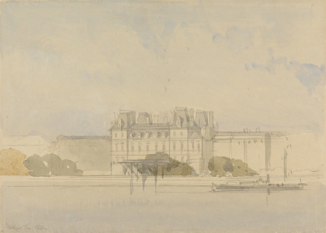 白厅蒙太古之家`Montague House, Whitehall (1862) by David Roberts