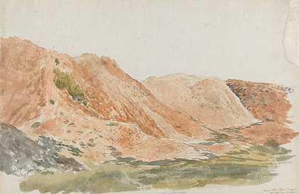 铁桥附近的采石场（土方工程、剑桥露台）`Quarries near Ironbridge (Earthworks, Cambridge Terrace) (ca. 1816) by John Linnell