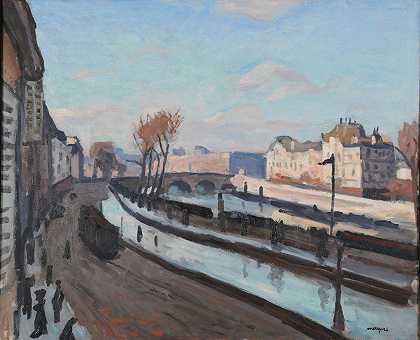 大奥古斯丁码头`Le quai des Grands Augustins (1905) by Albert Marquet