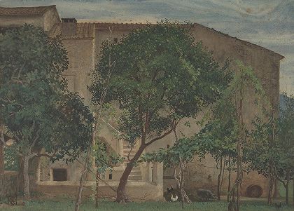 意大利农舍`Italian Farmhouse (1871–3) by Walter Crane