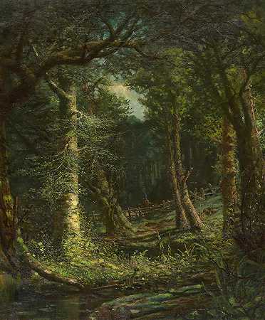 穿过树林`Through the Trees (1872) by Robert B. Hopkin