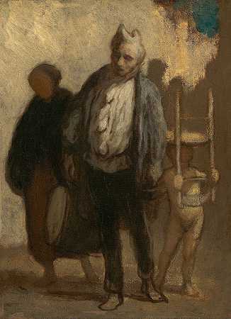 游荡的萨廷班克斯`Wandering Saltimbanques (1847~1850) by Honoré Daumier