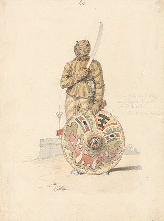 中国勇士`A Chinese Warrior by William Alexander