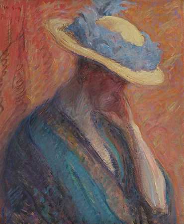 戴帽子的女人`Woman In A Hat (1913) by Wilho Sjöström