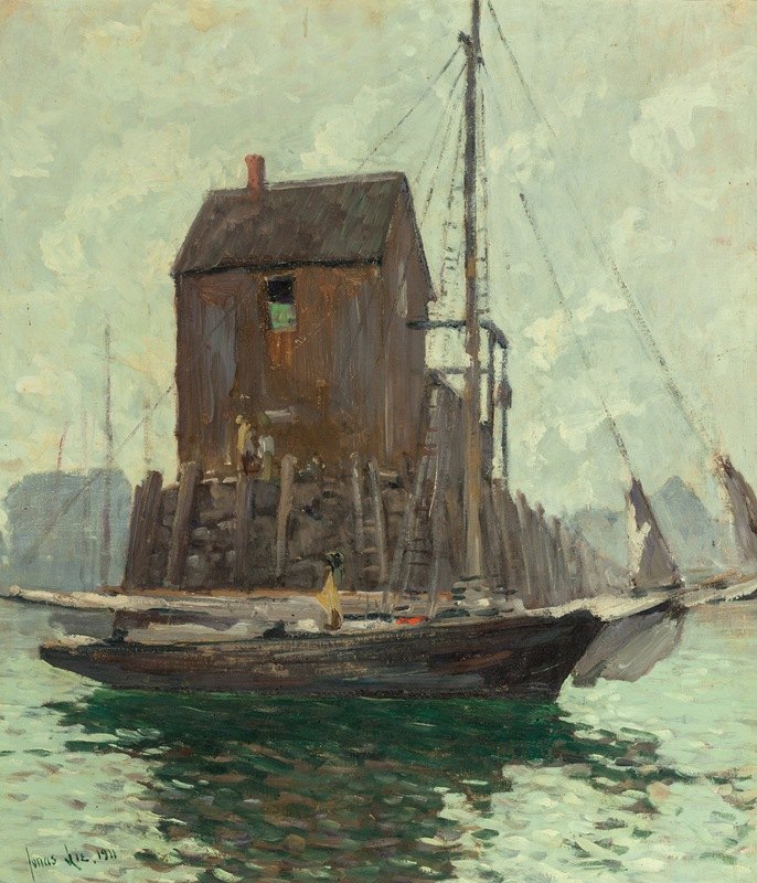低潮`Low Tide (1911) by Jonas Lie