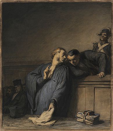 刑事案件`A Criminal Case (about 1865) by Honoré Daumier