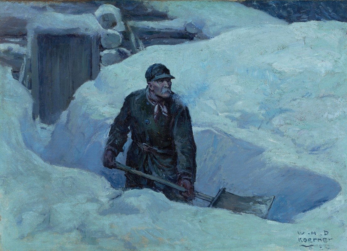 铲掉`Shoveling Out (1924) by William Henry Dethlef Koerner
