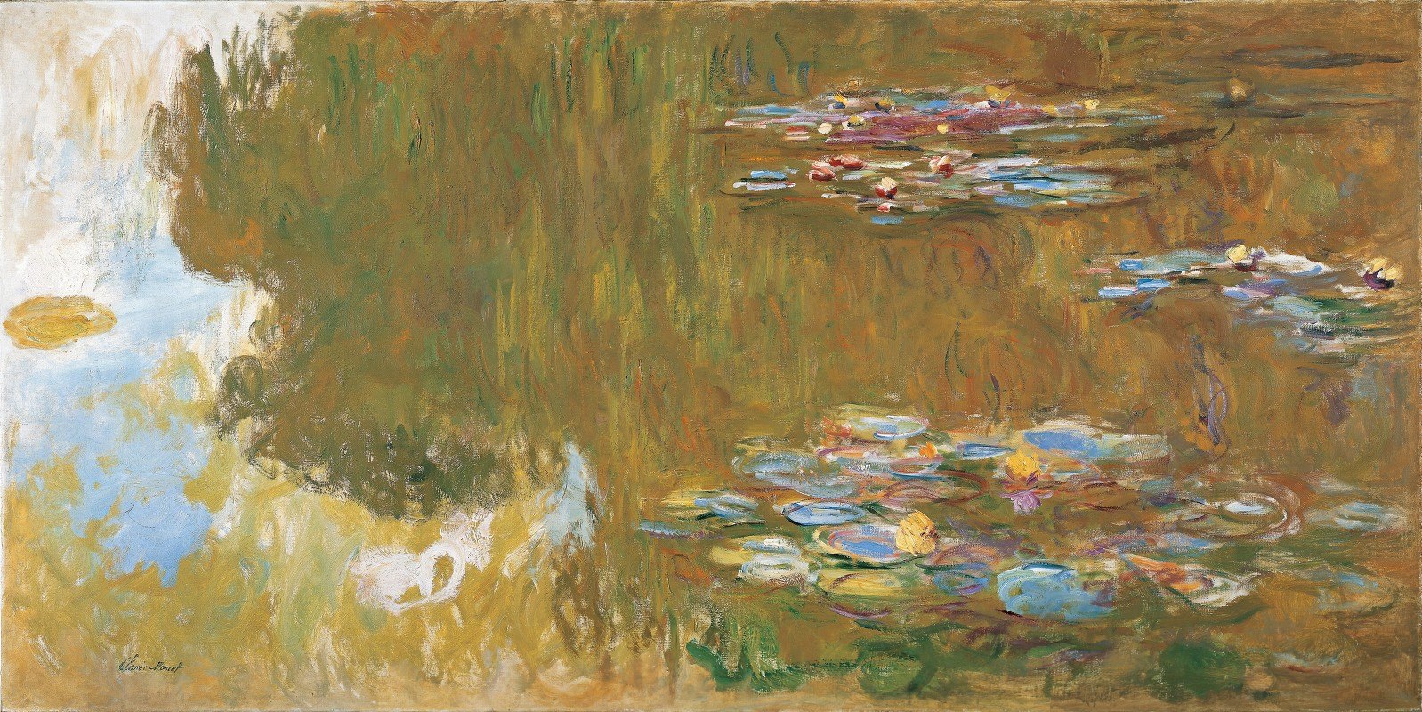 荷花塘，约1917-1919年`The Water Lily Pond, c. 1917~19 by Claude Monet