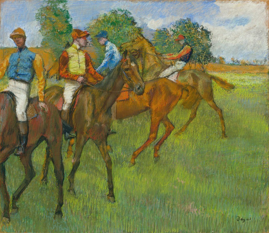 赛前`Before the Race (c. 1887~1889) by Edgar Degas