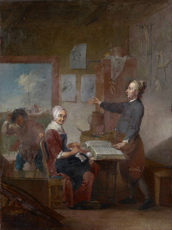 约翰·冯·梅切尔和妻子莎乐美·明奇的双画像`Double Portrait of Johann von Mechel and his Wife Salome Münch (1776) by Januarius Zick